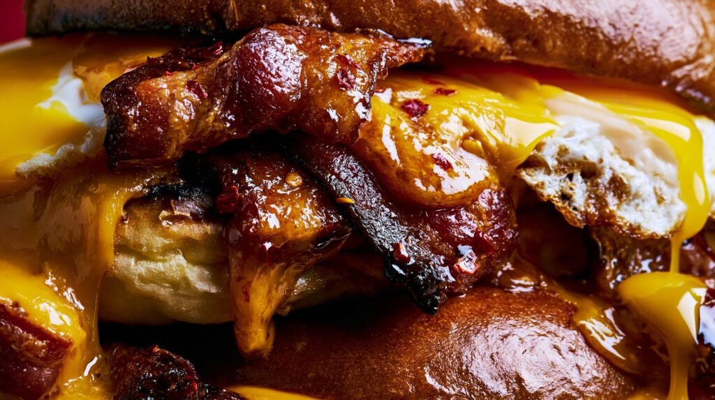 Maple-Chilli Bacon & Egg Breakfast Buns