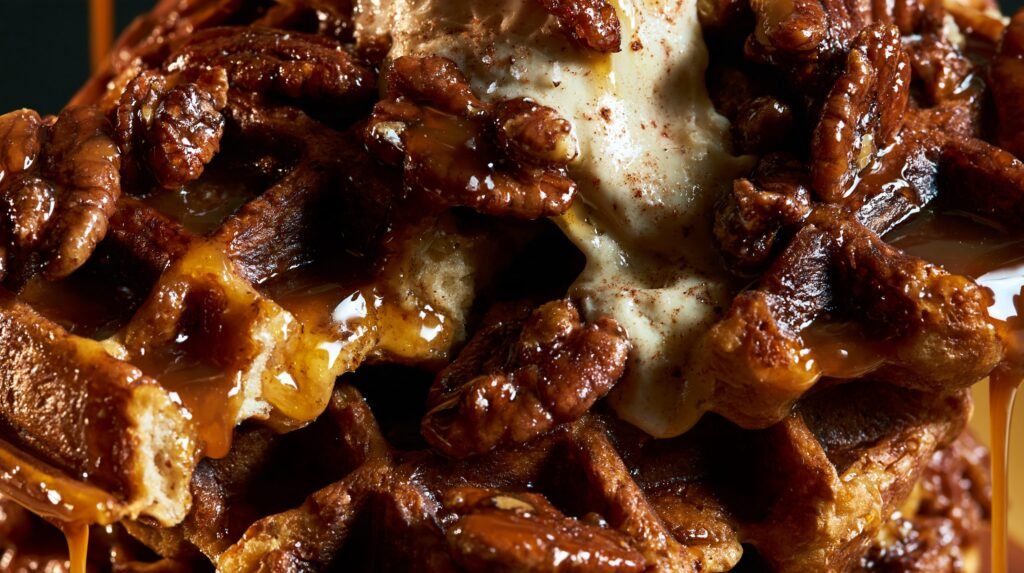 Brown Butter Maple Pecan Waffles