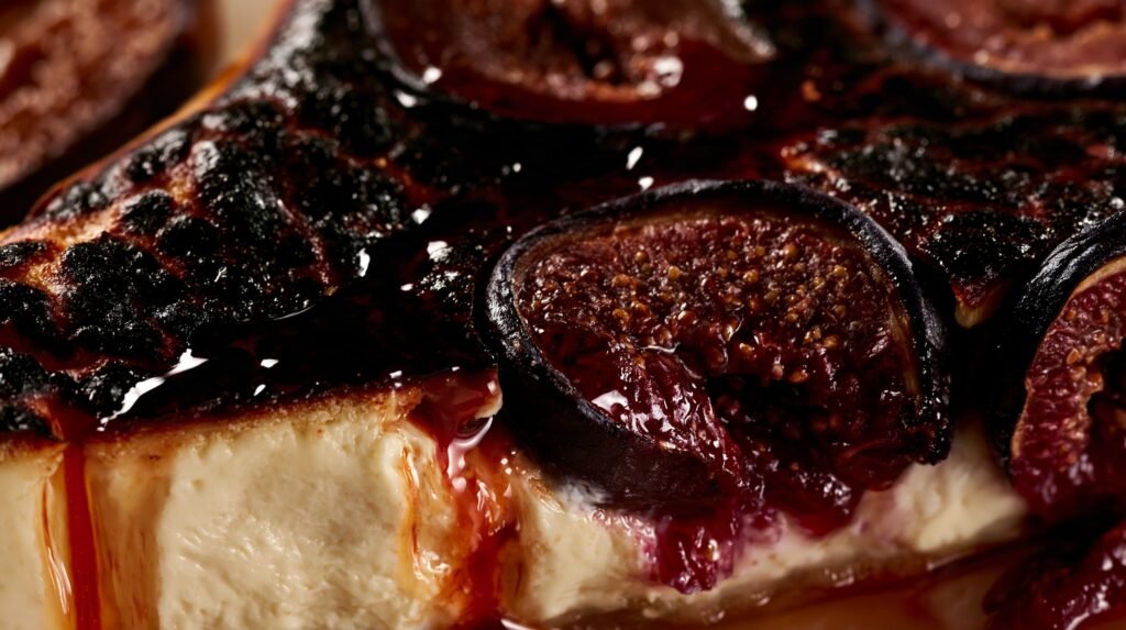 Burnt Honey Basque Cheesecake with Maple-Roasted Figs