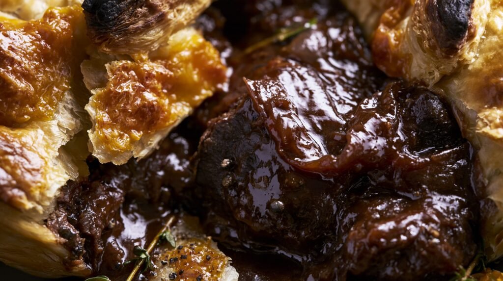 Slow-Cooked Beef & Caramelised Onion Pie with Cheddar Pastry