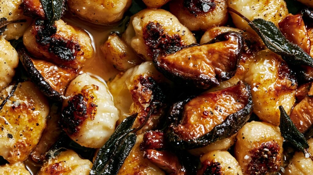 Brown Butter Sage Gnocchi with Crispy Mushrooms