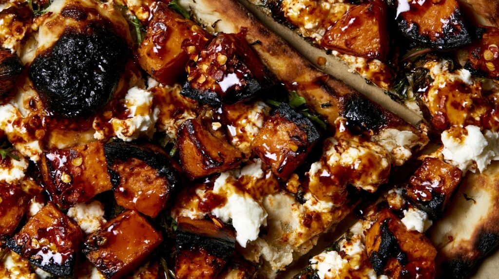 Maple-Chilli Sweet Potato & Feta Flatbreads