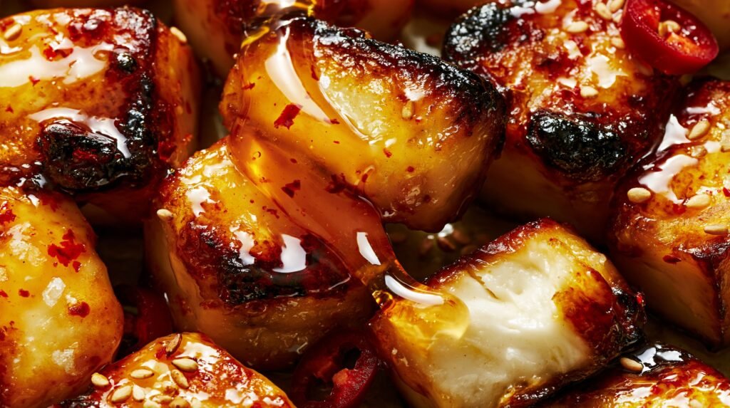 Hot Honey Halloumi Bites